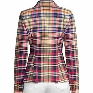 Smythe Patch Pocket Duchess Blazer in Madras Plaid